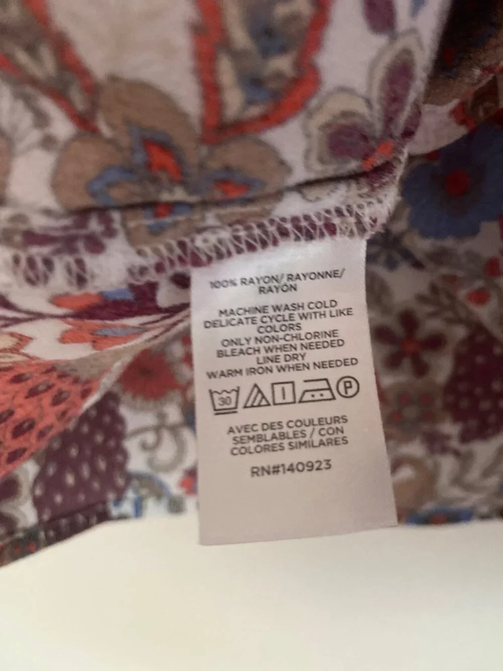 LOFT Multicolor Women's Floral Peasant Blouse With Ruffle Sleeves Size L - Picture 6 of 6